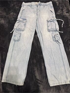 PAC sun light wash Cargo Denim Pants